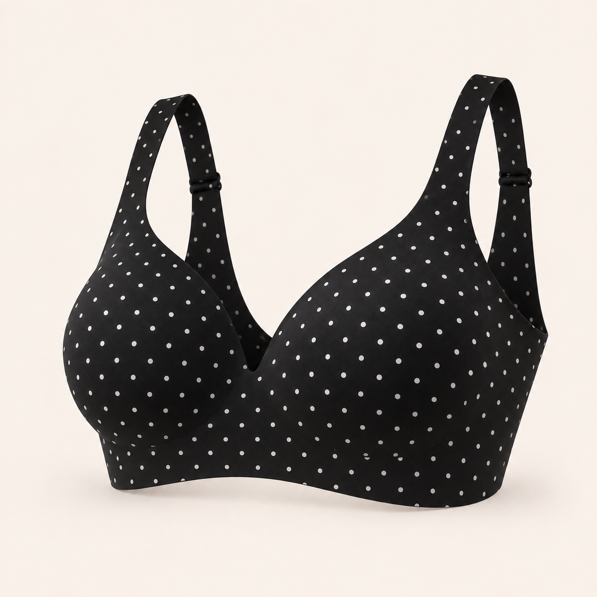 Suavine Second Skin Support Bra — Black Polka Dot