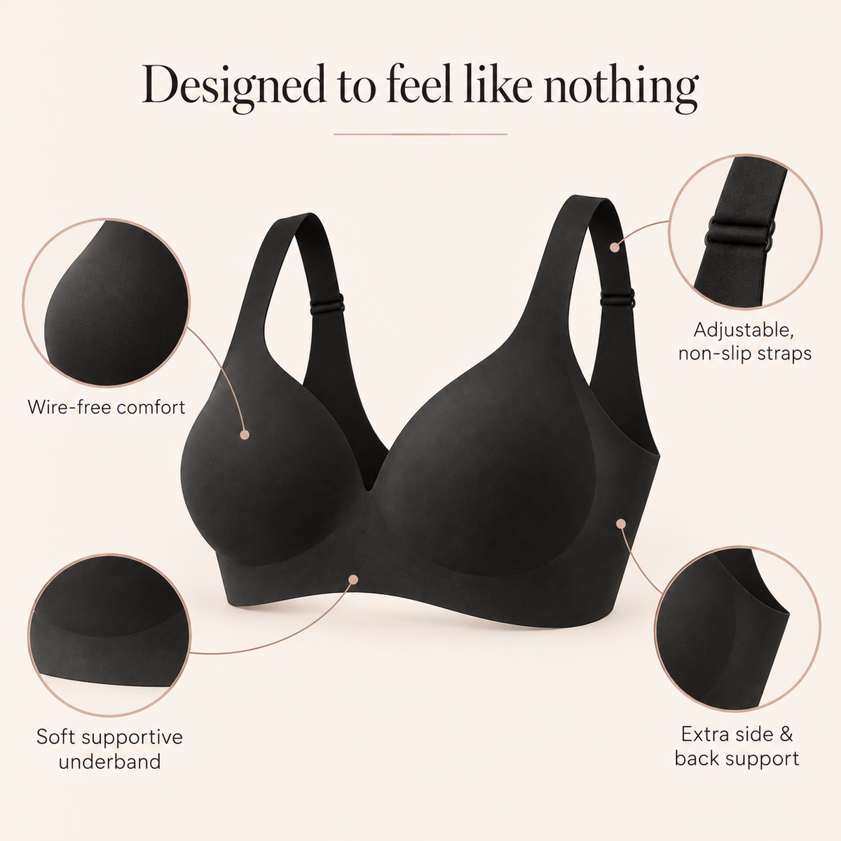 Suavine Second Skin Support Bra — Designed to feel like nothing