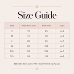 Suavine Second Skin Support Bra — Size Guide