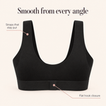Back view of the Suavine Comfort Bra with flat hook closure