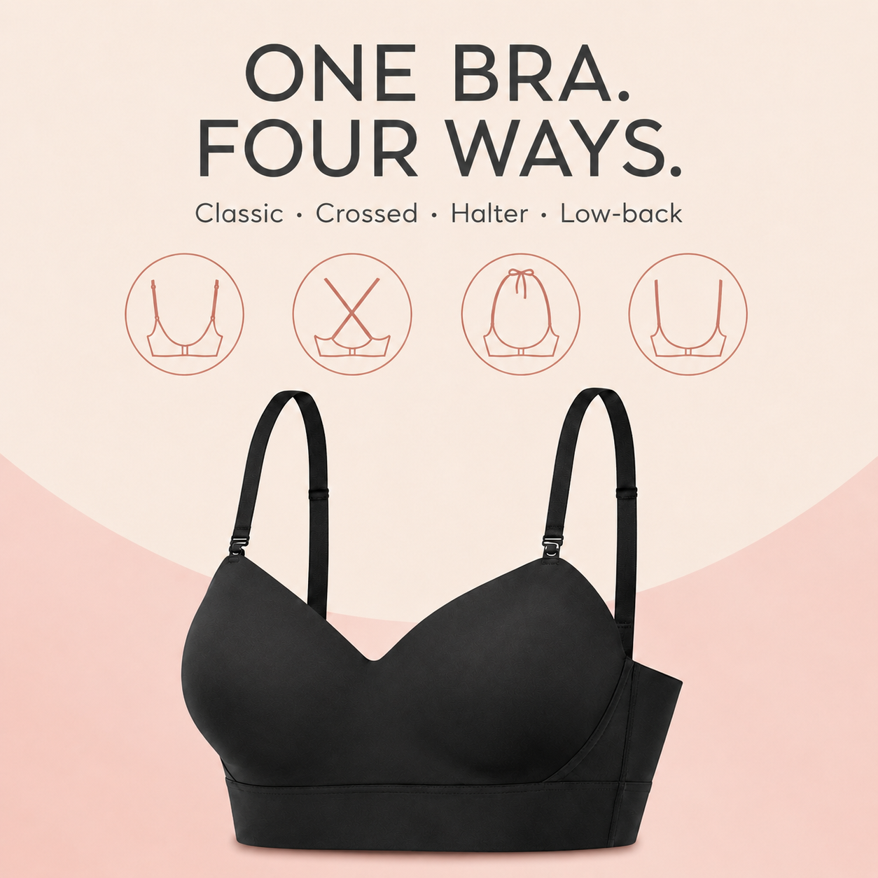 Suavine 4-Way Convertible Bra crossed strap back detail