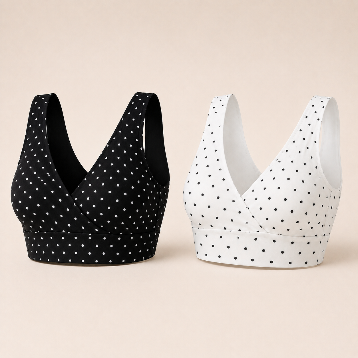 Suavine Comfort Premium Bra black and white polka dot collection