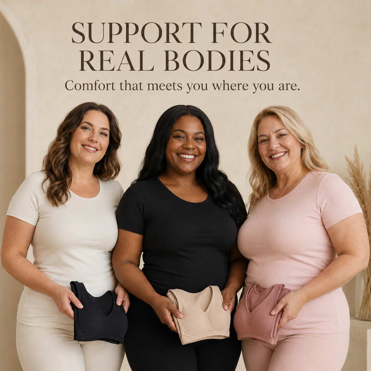 Three women with Suavine Full Bust Bras