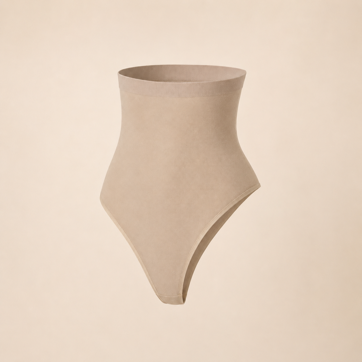 Suavine High-Waist Shaping Thong in beige, front view