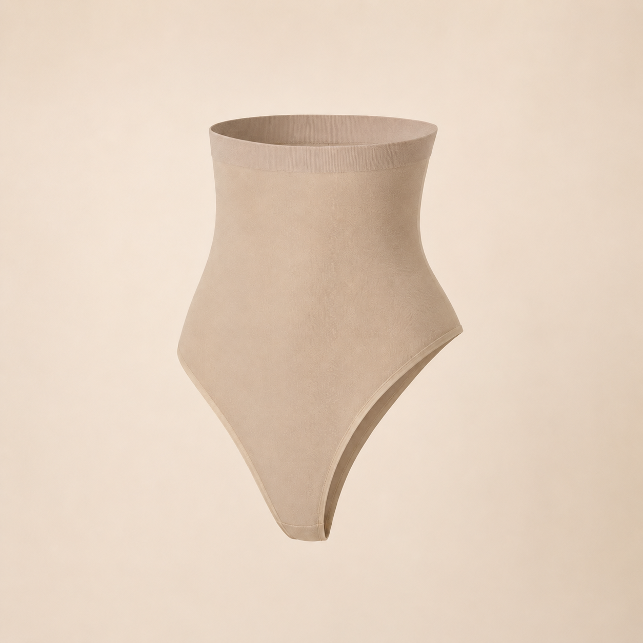 Suavine High-Waist Shaping Thong in beige, front view