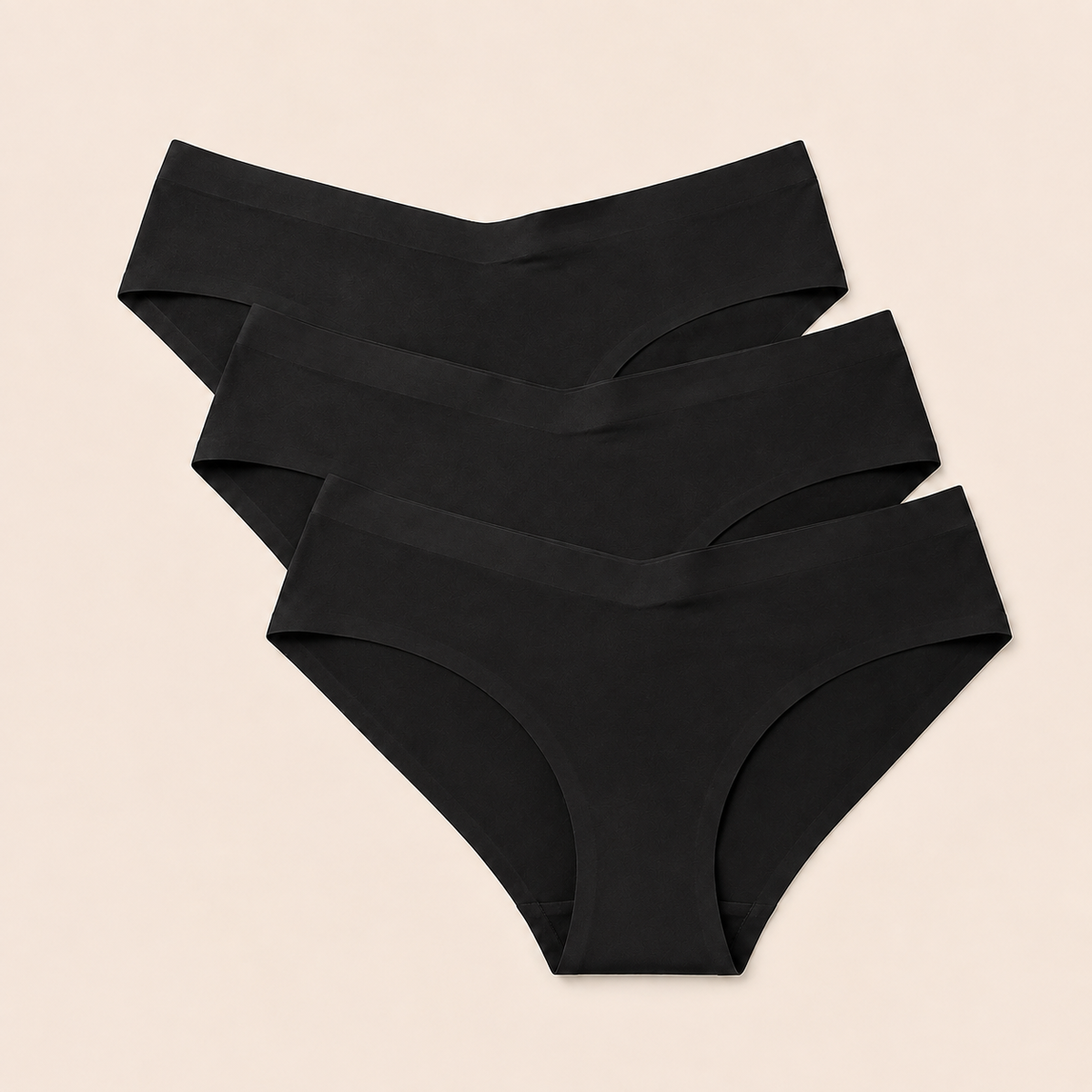 Suavine V-Shape Brief Set in black, front view